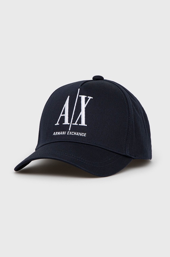 Armani Exchange czapka z daszkiem bawełniana aplikacja granatowy 954047.CC811.NOS