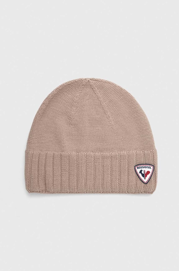 Vlněná čepice Rossignol vlna béžová RLJMH08