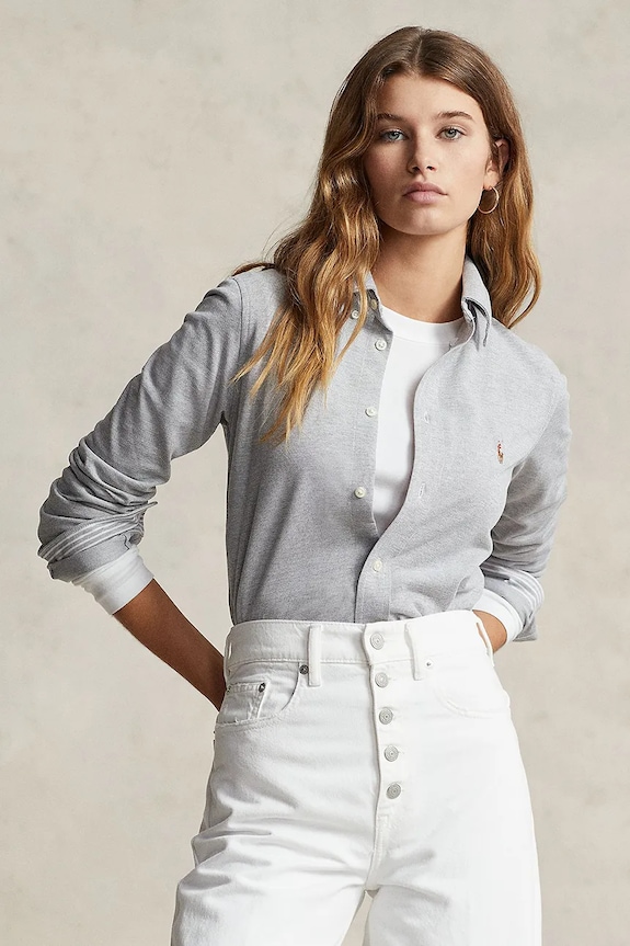 Polo Ralph Lauren - Pamučna košulja casual siva 211664427021