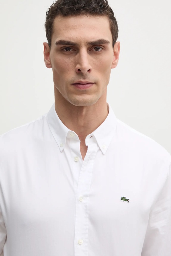 Lacoste koszula bawełniana biały CH2933