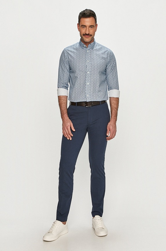 Odzież Tommy Hilfiger - Koszula bawełniana MW0MW15047 niebieski