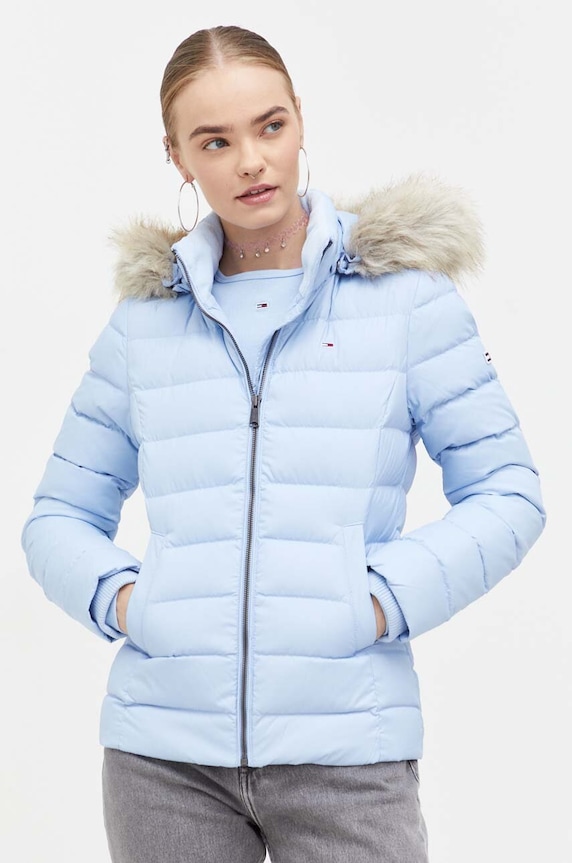 Пухено яке Tommy Jeans с изолация син DW0DW08588