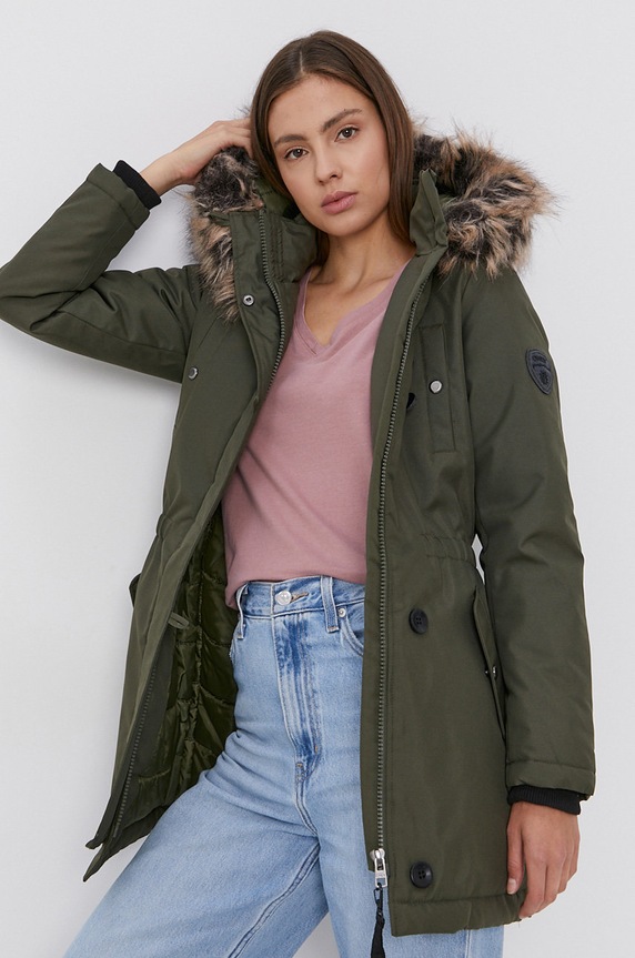 Only - Kurtka z podszewką zielony 15213755