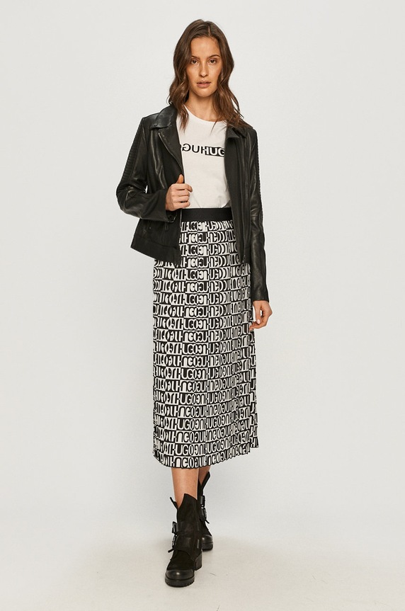 HUGO - Ramoneska skórzana Labaia 50436003 50436003 czarny AW20