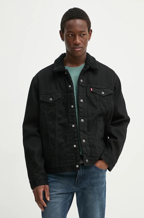 Levi's - Rifľová bunda bez kapucne čierna 16365.0100