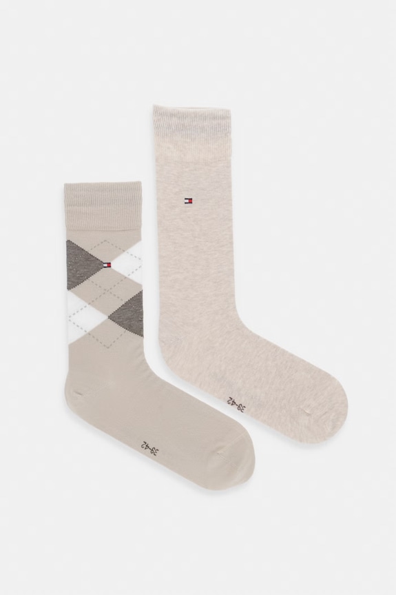Tommy Hilfiger skarpety męskie z bawełną 2-pack beżowy 100001495