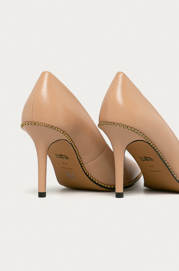 Παπούτσια Coach - Δερμάτινες γόβες G3935 μπεζ