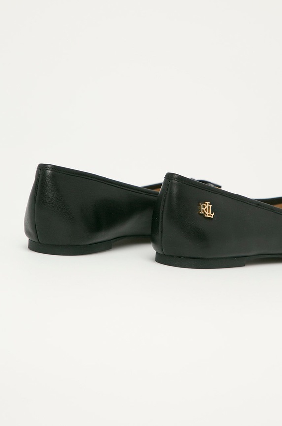 Cipők Lauren Ralph Lauren bőr balerina cipő Jayna 802806870008 fekete