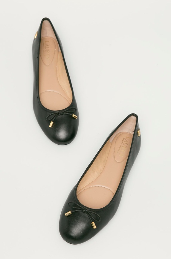 Lauren Ralph Lauren bőr balerina cipő Jayna 802806870008 fekete