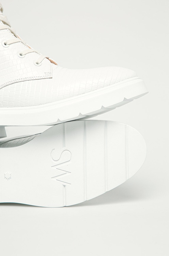 Stuart Weitzman - Bőr bakancs Mckenzee fehér S3932.WHT