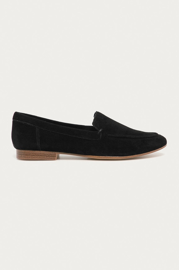 Aldo - Mokasyny zamszowe Joeya płaski czarny 12661849.JOEYA