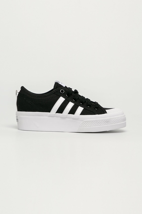Πάνινα παπούτσια adidas Originals Nizza Platform NHL Pittsburgh Penguins Nizza Platform απομίμηση λείου δέρματος μαύρο FV5321