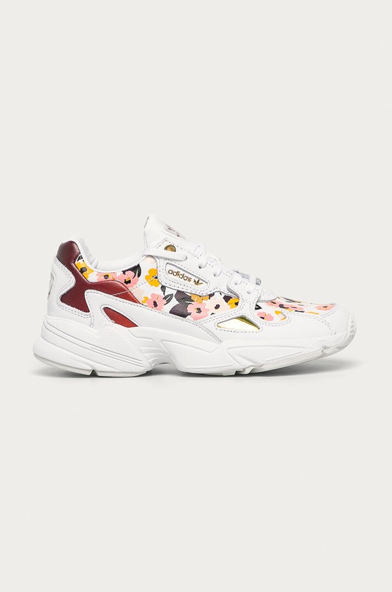 adidas Originals - Kožené boty Falcon FW2520 platforma bílá FW2520