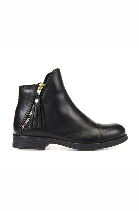 Geox - Botki skórzane JR AGATA płaski czarny J5449C.00043.AGATA