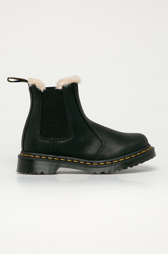 Dr. Martens - Kožené topánky Chelsea 2976 Leonore usňová koža čierna DM21045001