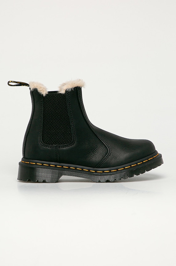 Dr. Martens - Kožené topánky Chelsea 2976 Leonore usňová koža čierna DM21045001