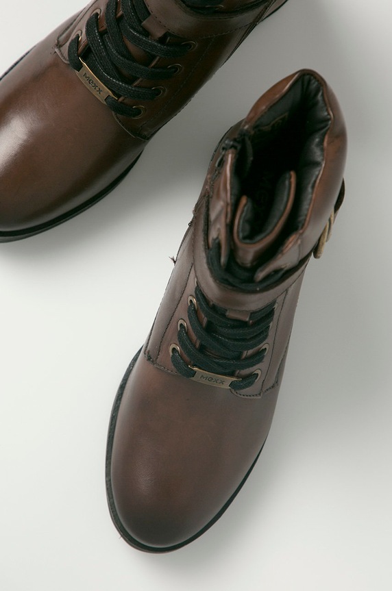 Mexx - Δερμάτινες μπότες Booties Daley MXDA0096.01W καφέ