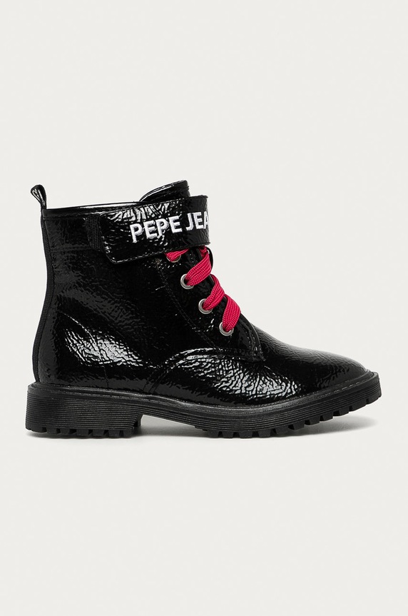 Pepe Jeans - Workery dziecięce Hatton Velcro nieocieplane czarny PGS50161