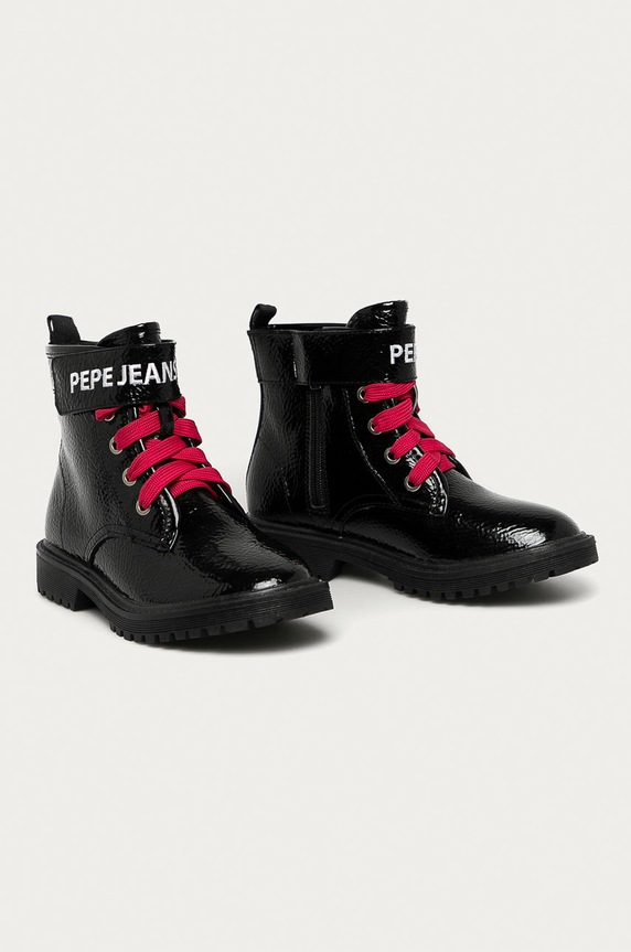 Pepe Jeans - Workery dziecięce Hatton Velcro PGS50161 czarny AW20