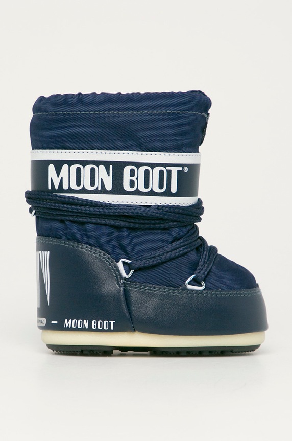 Moon Boot - Śniegowce dziecięce imitacja skóry licowej granatowy 140043.MOON.BOOT.MINI