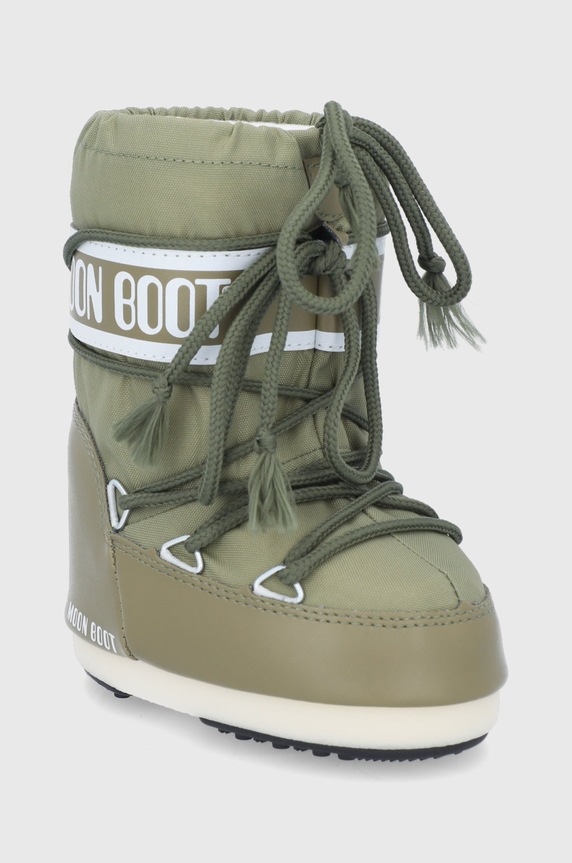 Moon Boot - Śniegowce dziecięce Classic Nylon 140044.M.B.NYLON.23.34 zielony AW24
