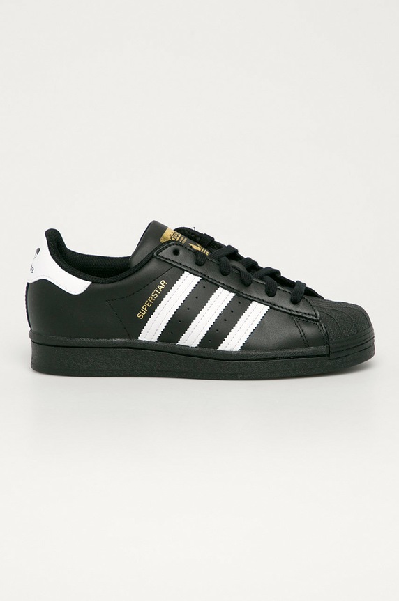 Kožne tenisice adidas Originals Superstar imitacija zrnate kože crna EF5398
