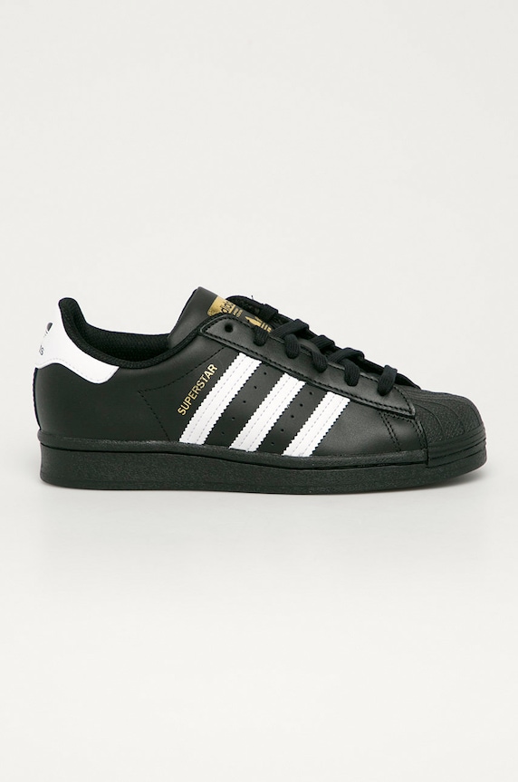 Kožne tenisice adidas Originals Superstar imitacija zrnate kože crna EF5398