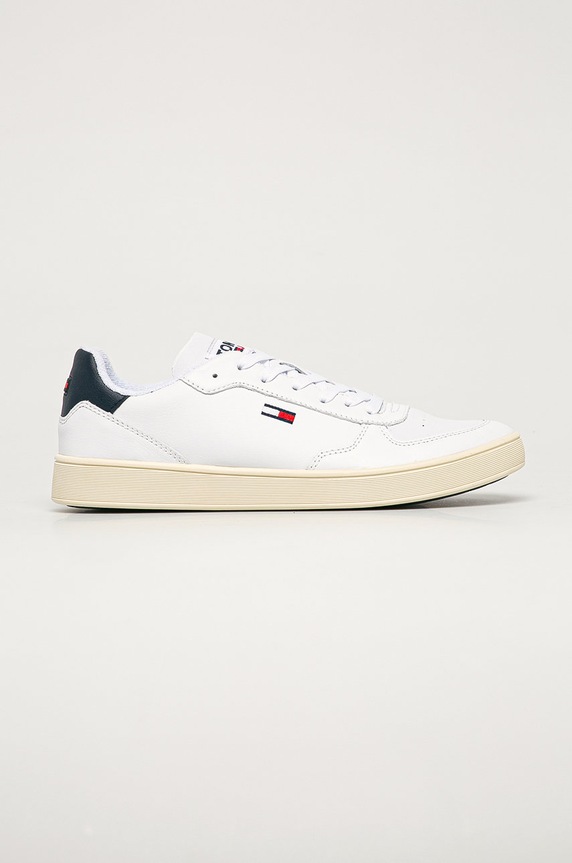 Tommy Jeans - Cipele imitacija zrnate kože bijela EM0EM00573YBR