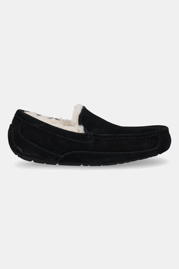 UGG - Papuci din piele intoarsa Ascot 1101110.BLK negru AW21