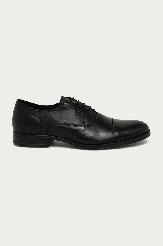 Jack & Jones - Kožené polobotky přírodní kůže černá 12160987
