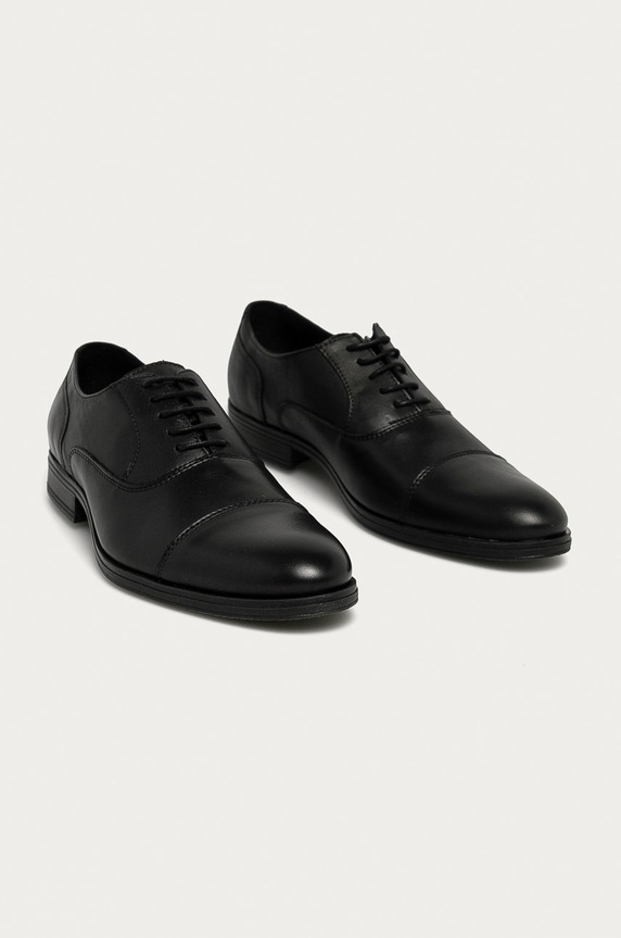 Jack & Jones - Kožené polobotky 12160987 černá AA00