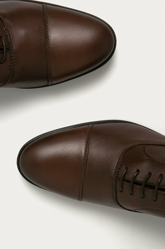 Jack & Jones - Kožené polobotky 12160988 hnědá
