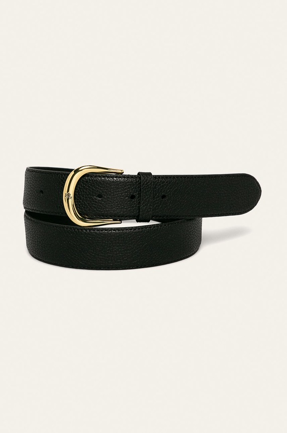 Lauren Ralph Lauren - Kožni remen crna 412754813001