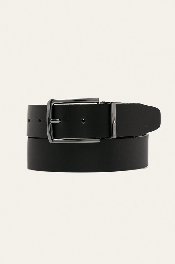 Tommy Hilfiger - Pasek skórzany czarny AM0AM06327