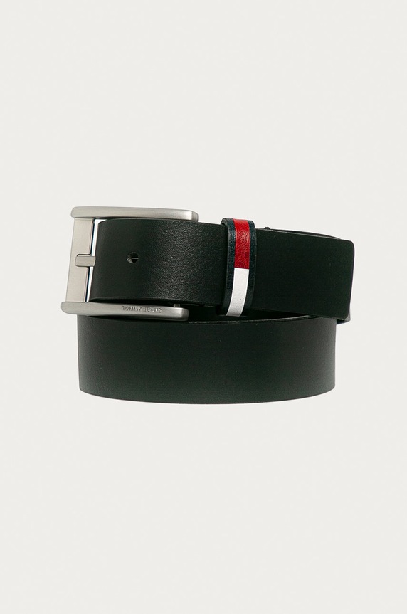 Tommy Jeans - Curea de piele negru AM0AM06663