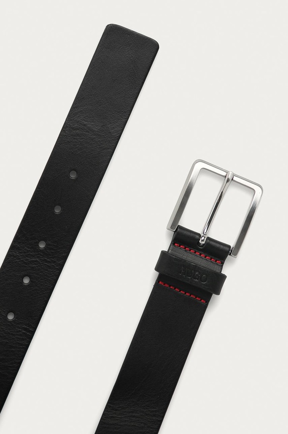 HUGO - Pasek skórzany 50385724 50385724 czarny AA00