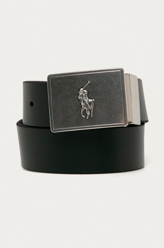Polo Ralph Lauren - Pasek skórzany dwustronny 405699144001 czarny 405699144001