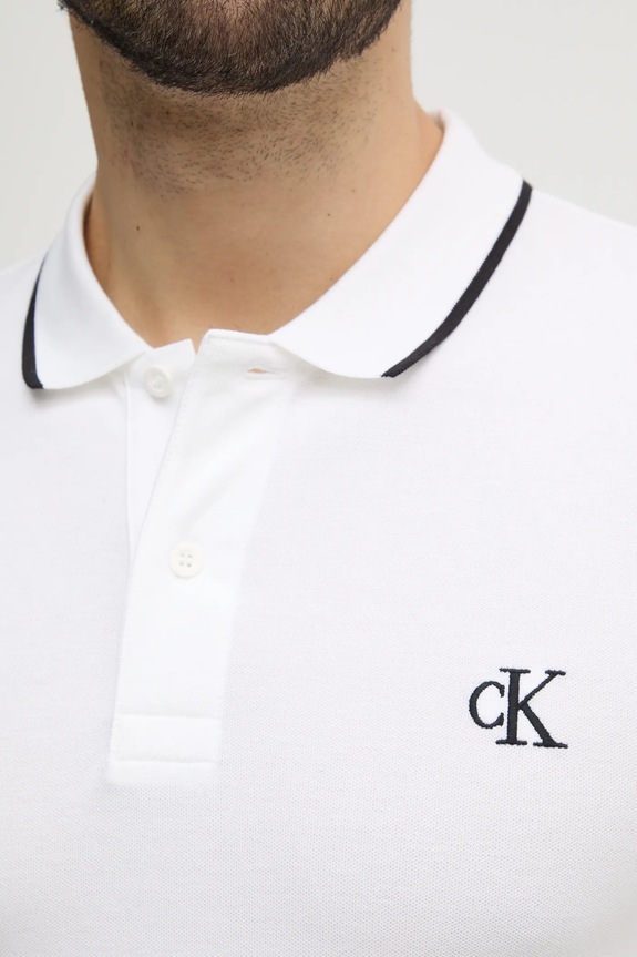 Calvin Klein Jeans tricou polo J30J315603 alb