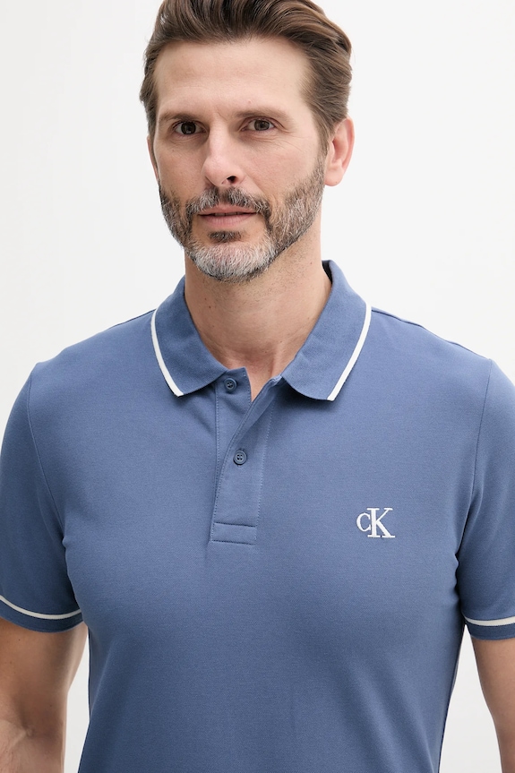 Îmbrăcăminte Calvin Klein Jeans tricou polo J30J315603 albastru