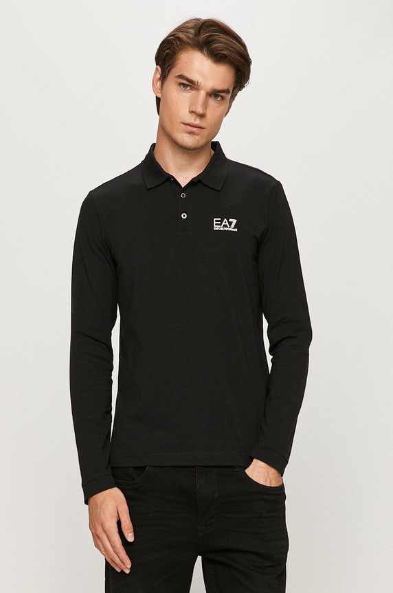 EA7 Emporio Armani - Longsleeve 8NPF05.PJM5Z z elastanem czarny 8NPF05.PJM5Z