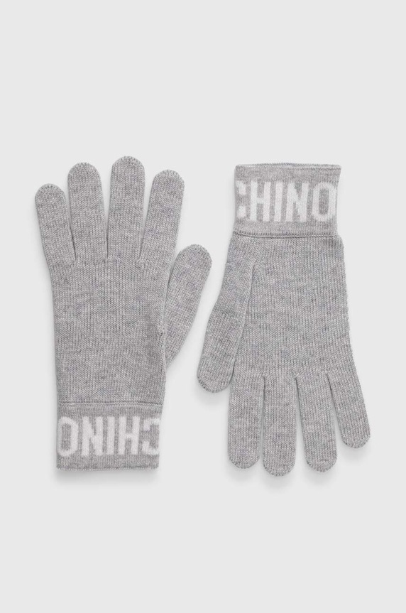 Μάλλινα γάντια Moschino μαλλί γκρί M2357.65232