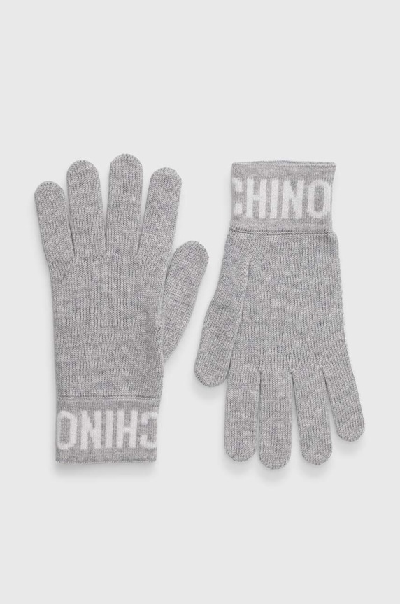 Μάλλινα γάντια Moschino μαλλί γκρί M2357.65232