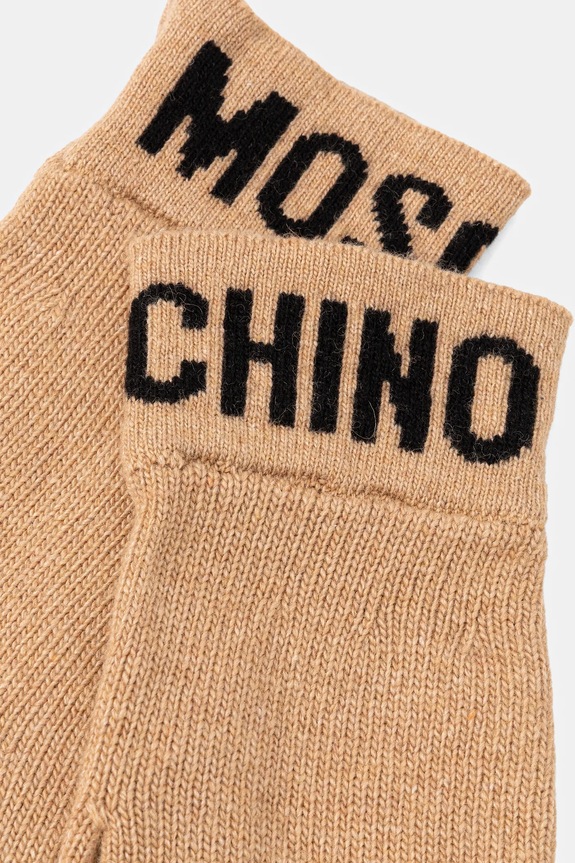 Rukavice s prímesou vlny Moschino M2357.65232 hnedá AW25