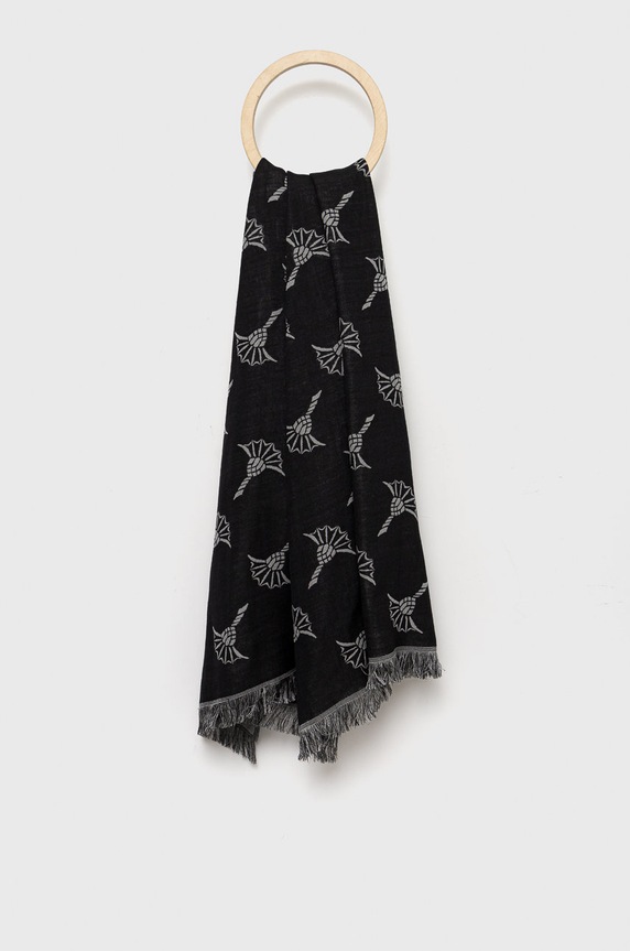 Μαντήλι από μείγμα μαλλιού Joop! λεπτό μαύρο 30022560