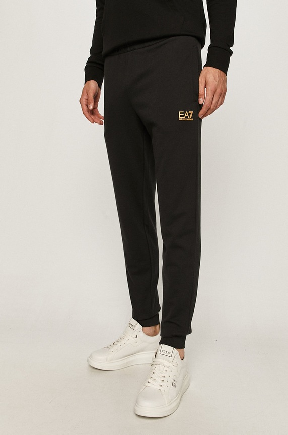 EA7 Emporio Armani spodnie dresowe bawełniane bawełna czarny 8NPP53.PJ05Z