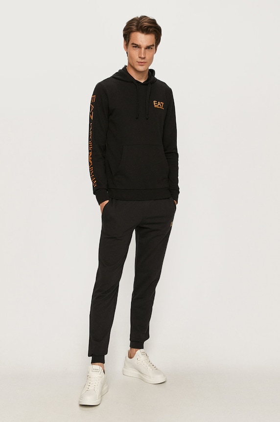 EA7 Emporio Armani spodnie dresowe bawełniane 8NPP53.PJ05Z czarny SS24