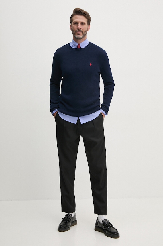 Polo Ralph Lauren pulover de bumbac 710810846001 bleumarin AW20