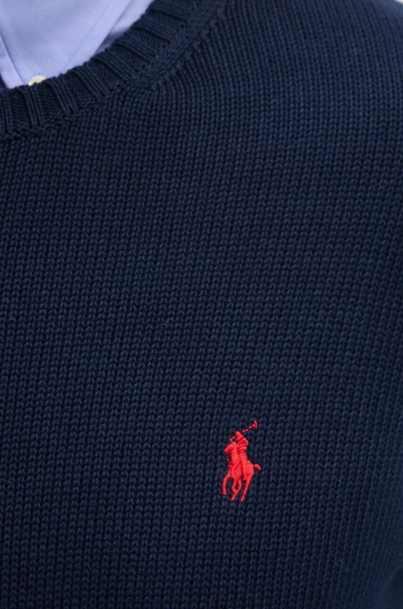 Polo Ralph Lauren pulover de bumbac 710810846001 bleumarin