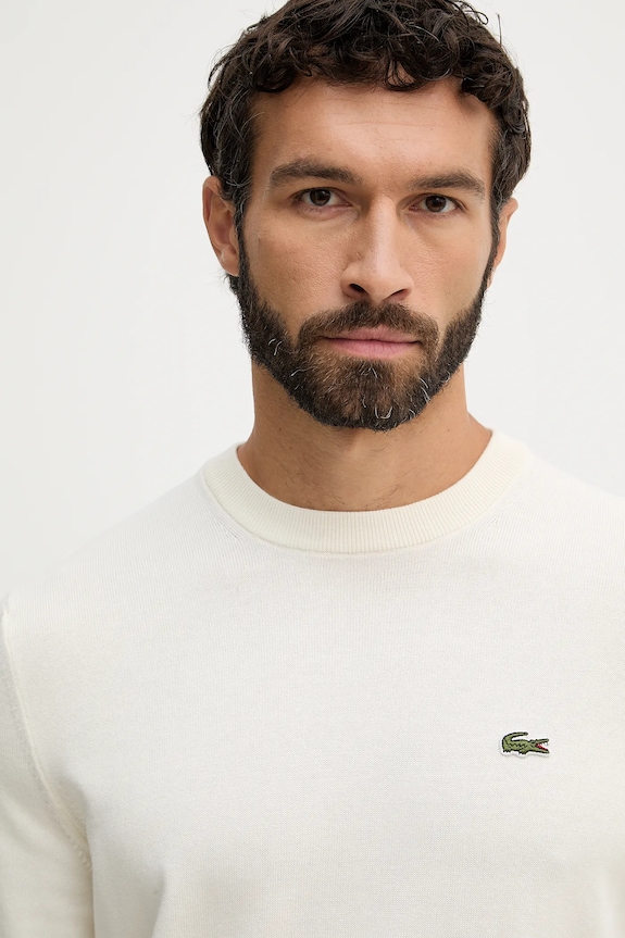 Lacoste sveter pánsky bavlnený béžová AH1985