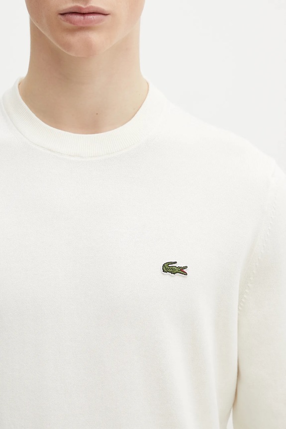 Lacoste pulover din bumbac bărbați bej AH1985